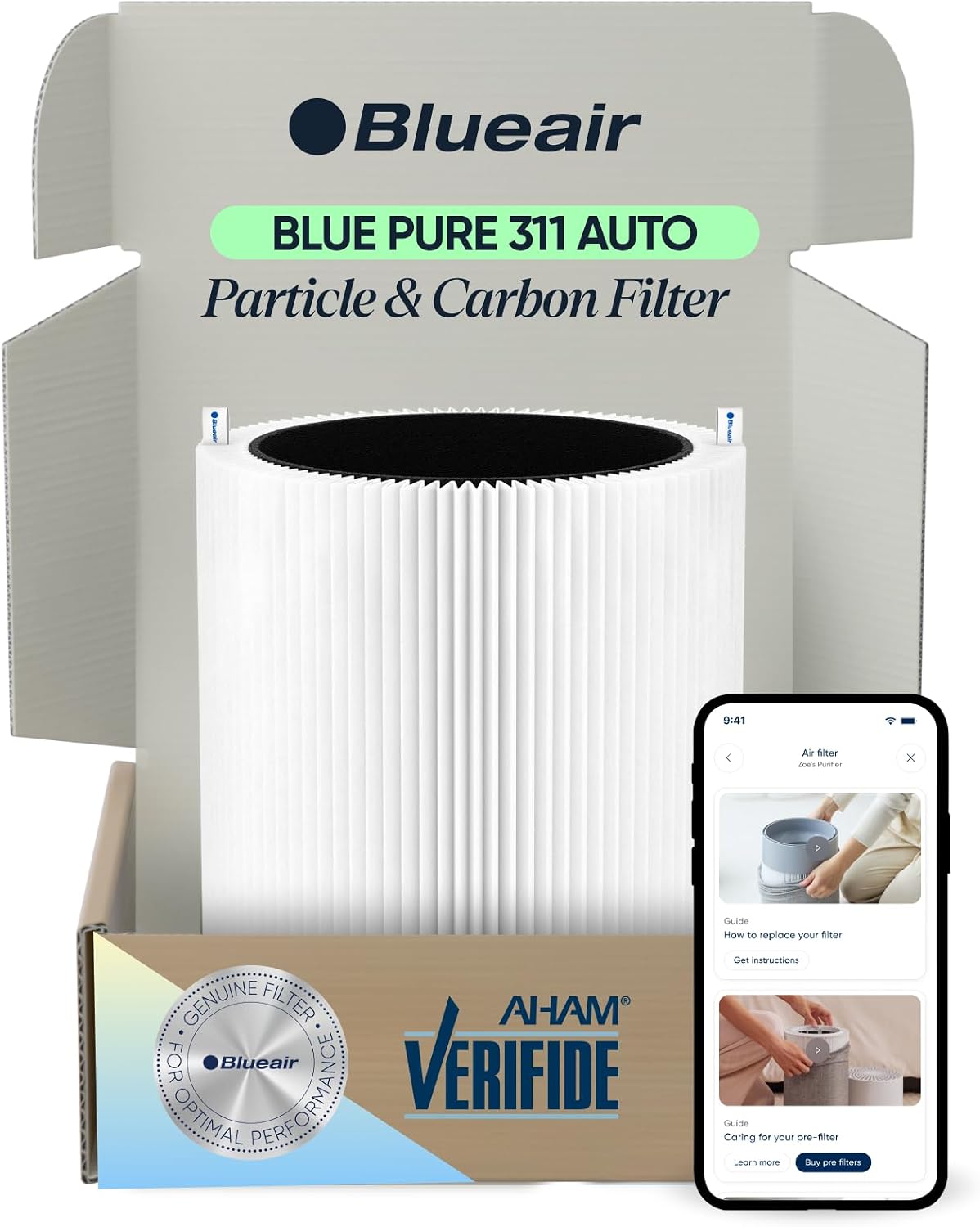 BLUEAIR Genuine 311 Auto Air Purifier Replacement Filter, Everyday