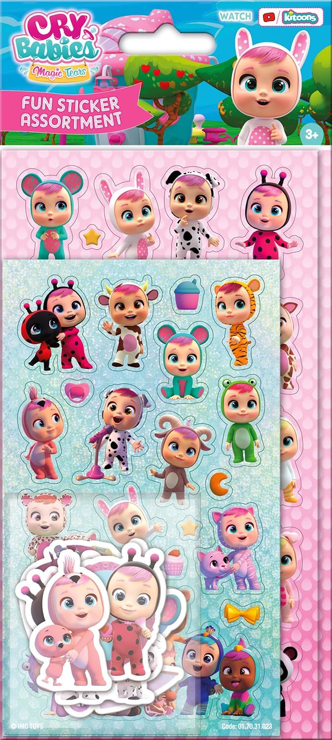 Paper Projects Cry Babies Assortment Sticker Pack | Includes 3 Types of Stickers | Perfect for Decoration and Scrapbooking