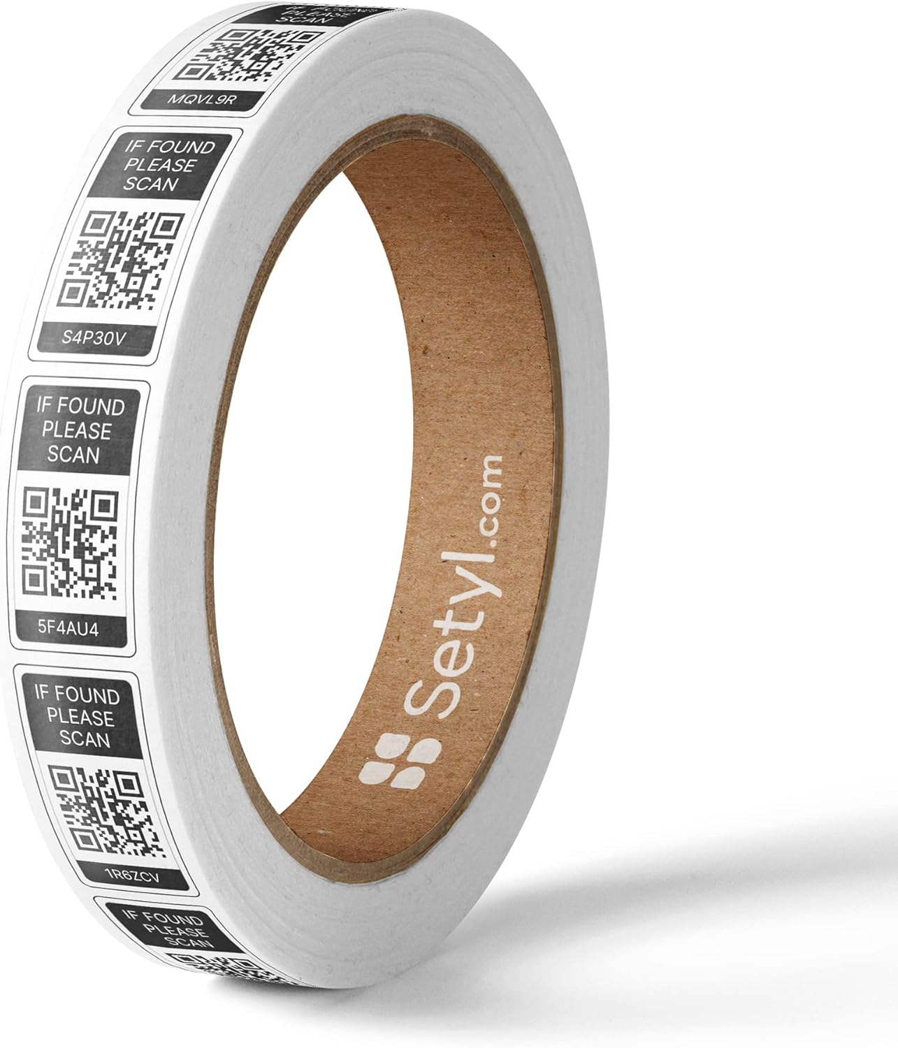 Setyl IT Asset Labels - 100 Pack Black - Durable QR Code Asset Tags for Laptops, IT Devices and Other Equipment