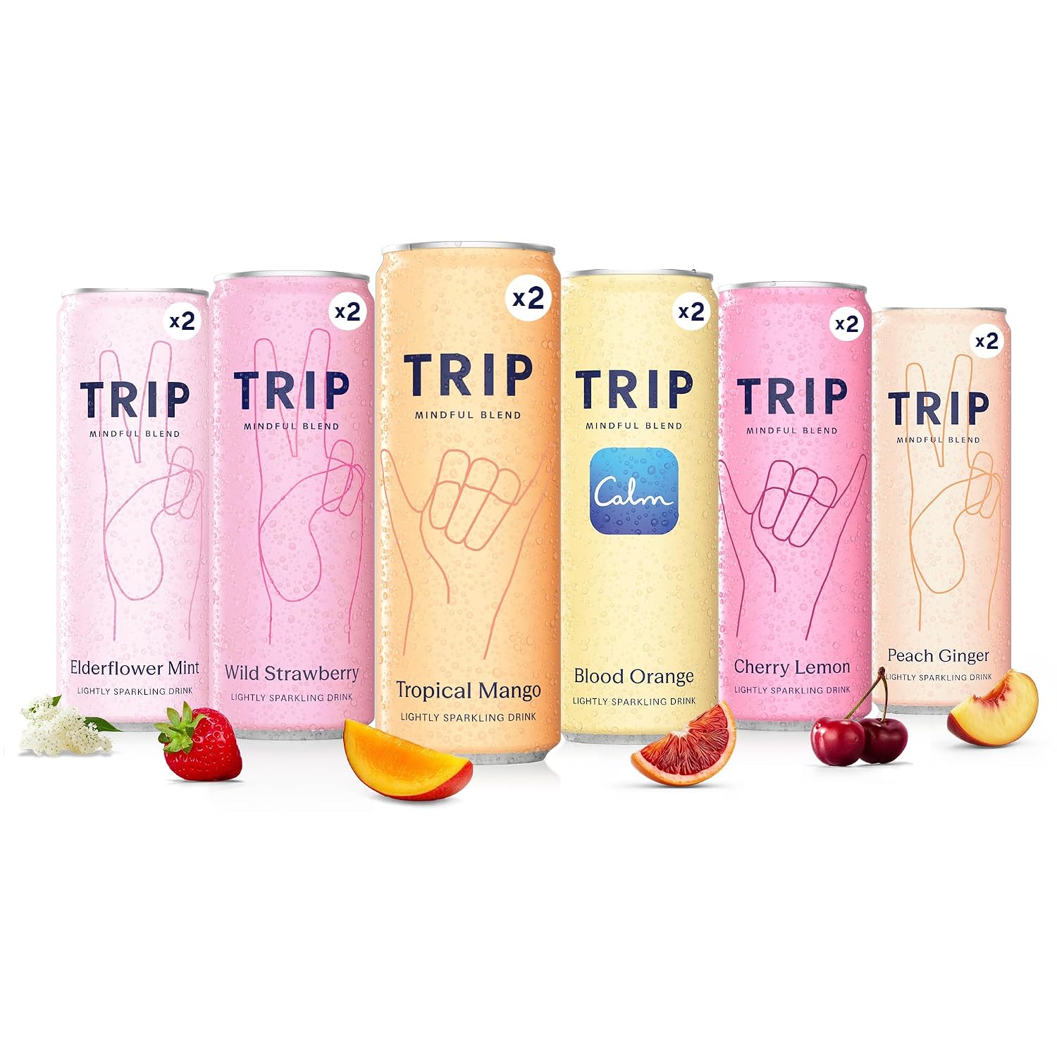 TRIP Calm Drink Non-Alcoholic Adaptogen Mocktail Seltzer Party Variety 12pk