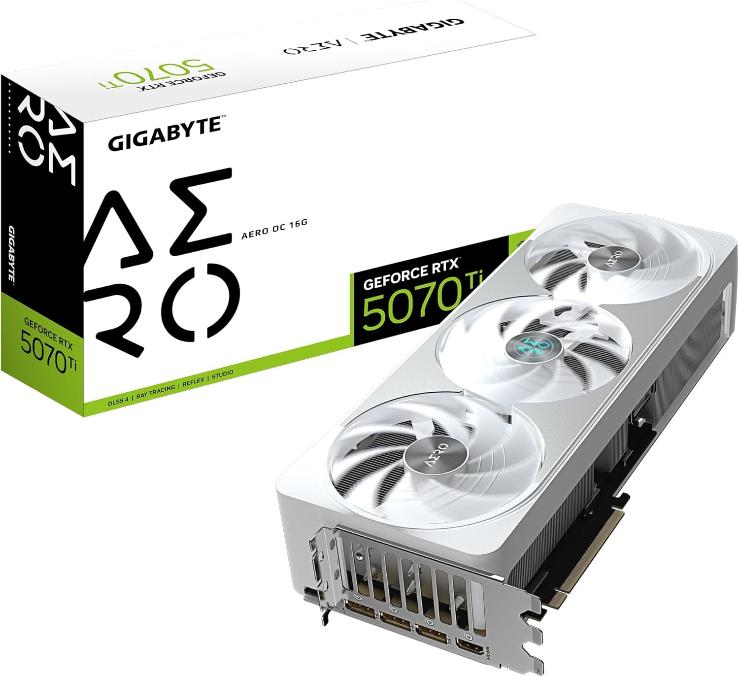 Gigabyte GeForce RTX 5070 Ti AERO OC 16G Graphics Card - 16GB GDDR7, 256bit, PCI-E 5.0, 2588 MHz Core Clock, 3 x DP 2.1a, 1 x HDMI 2.1b, NVIDIA DLSS 4, GV-N507TAERO OC-16GD