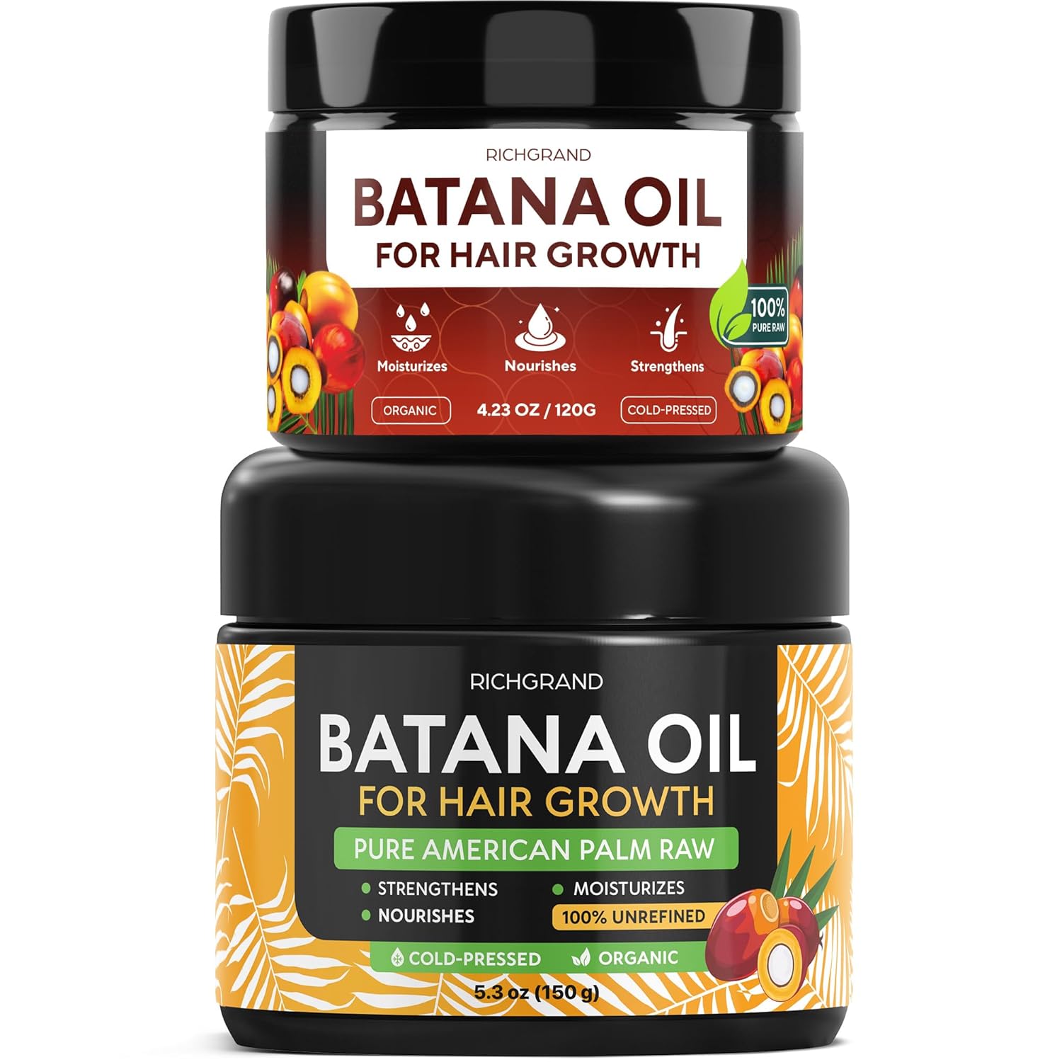 Batana Oil Bundle – 120g & 150g – Raw Batana Oil for Hair Growth – Natural Hair Treatment for Women & Men – Thicker, Healthier Hair at a Special Discount