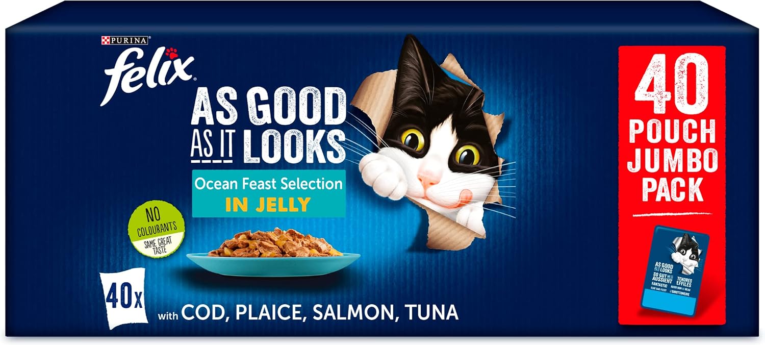 FELIX As Good As it Looks Ocean Feasts Wet Cat Food 40x100g