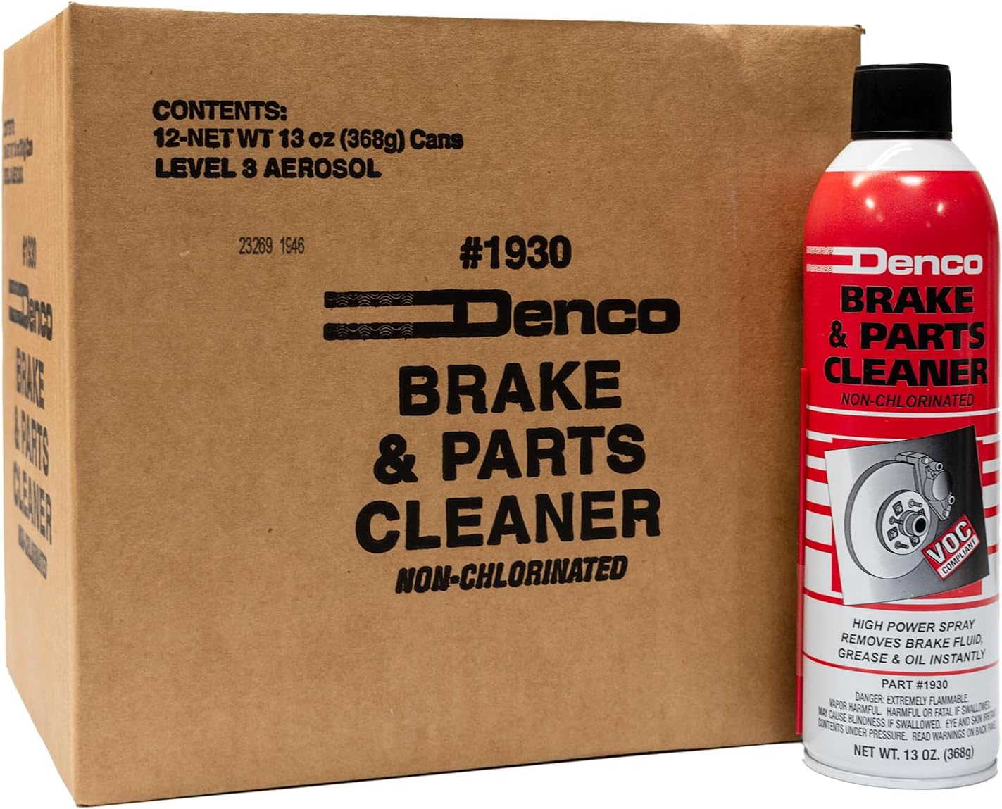 Denco #1930 Brake & Parts Cleaner - 13 OZ Net Wt - 15.3 FL OZ - 12 to 88 Pack (12)