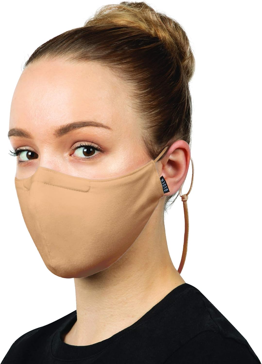Bloch unisex-adult Adult Soft Stretch Reusable Face Mask With Lanyard and Moldable Nose Pad (Pack of 3)