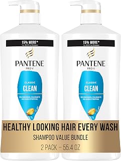Pantene Shampoo Twin Pack with Hair Treatment, Classic Clean,55.9 fluid ounces