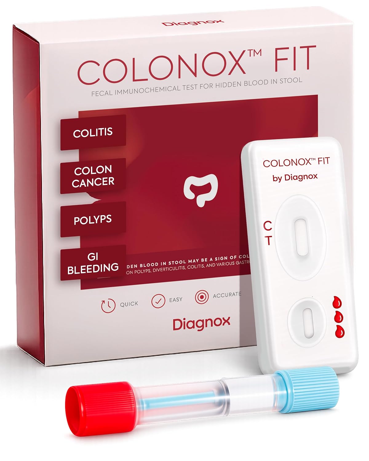 COLONOX At-Home Colon Screening Test Kit, Fecal Occult Blood Test, 2 Tests