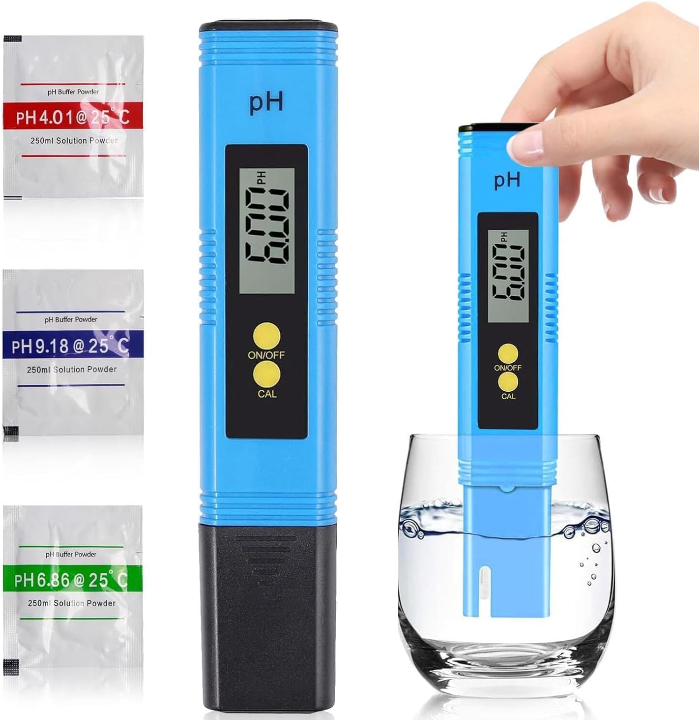 PH Meter, Digital High Accuracy Water Quality PH Meter with ATC, 0-14 Measurement Range PH Tester for Household Drinking Water, Hydroponics, Aquarium Water, Pool