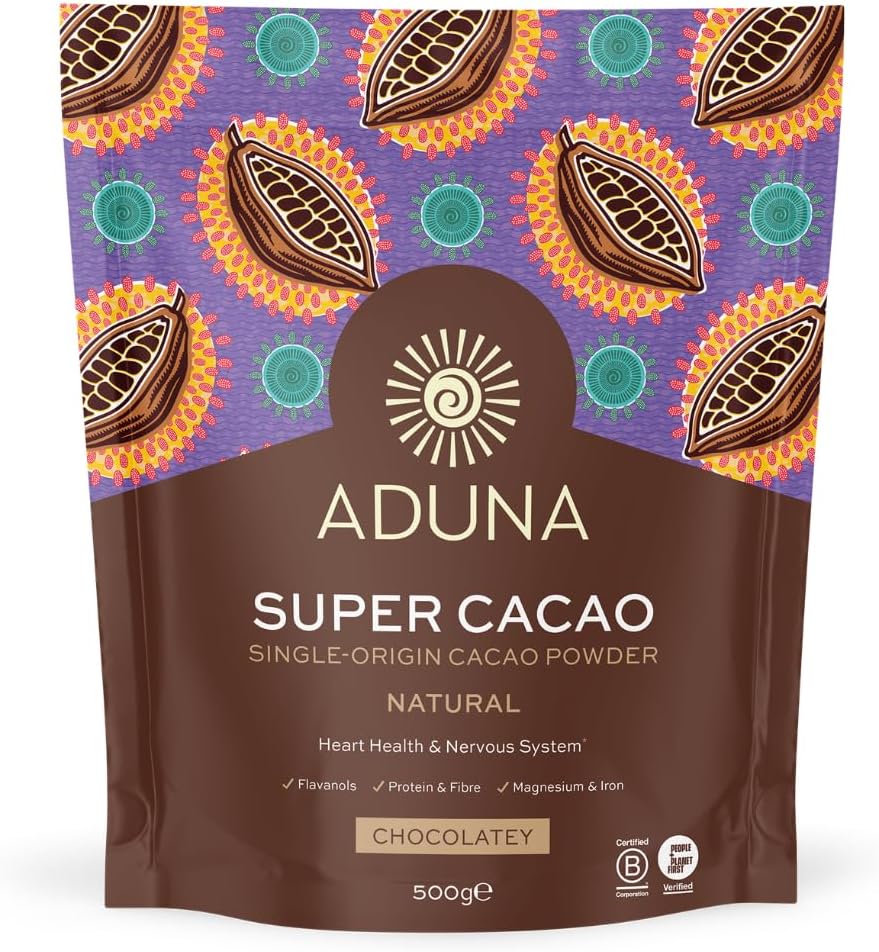 Aduna Super Cacao Powder | 100% Natural Single Ghanaian Origin Cacao | 500g