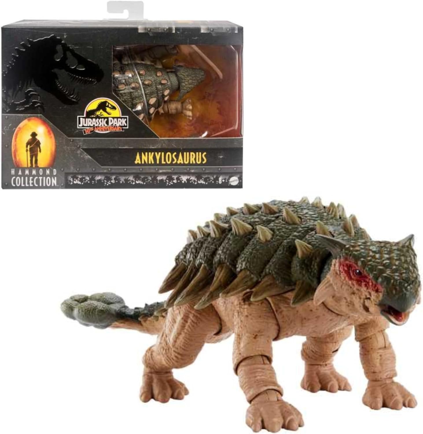 Jurassic World Jurassic Park III Collector Dinosaur Action Figure Ankylosaurus Hammond Collection, Deluxe Articulation, Movie Authentic Gift Toy, HLT25