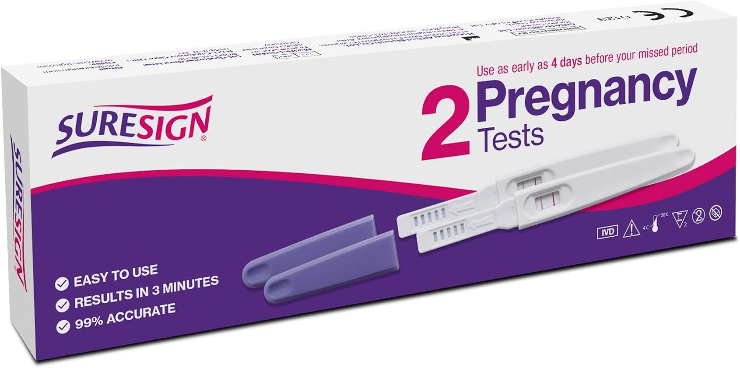 Suresign Midstream Pregnancy Test Sticks Twin Pack