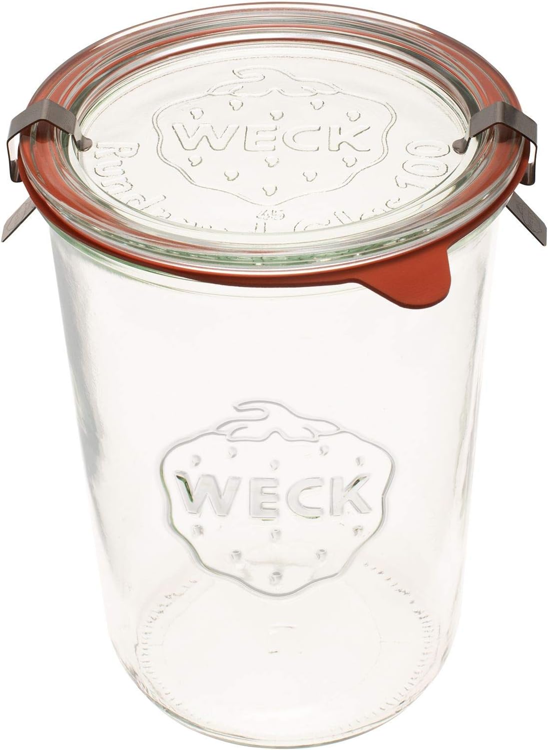 Weck Canning Jars 743 - Weck Mold Jar made of Transparent Glass - Eco-Friendly - Food Storage Container with Lid Airtight - 3/4 Liter Tall 1 Jar with Lid and Rubber Gasket