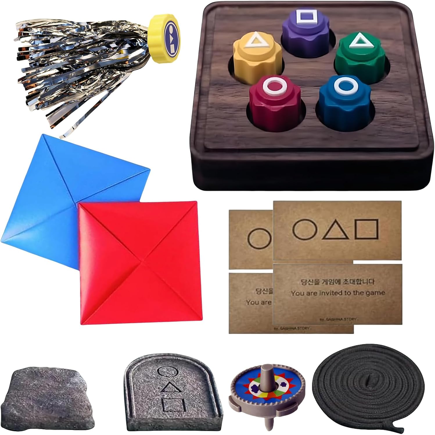 ReeRaa Gonggi Korean Game, Tossing Set (Korean Traditional Play Game) Jebi chagi Stone catching Biseokchigi Paeng-y DDAKJI & Family & Party, Easter Basket Stuffers, Christmas (1 Set)