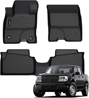 All Weather Floor Mats Fit for Ford Maverick Hybrid 2022-2024 TPE Rubber Liners Maverick Hybrid Accessories Set All Season Guard Odorless Anti-Slip Floor Mats
