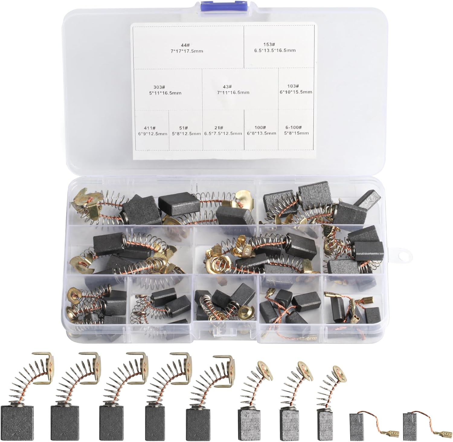 Xujinsongg 40 pcs Electric Motor Carbon Brushes, 10 Sizes