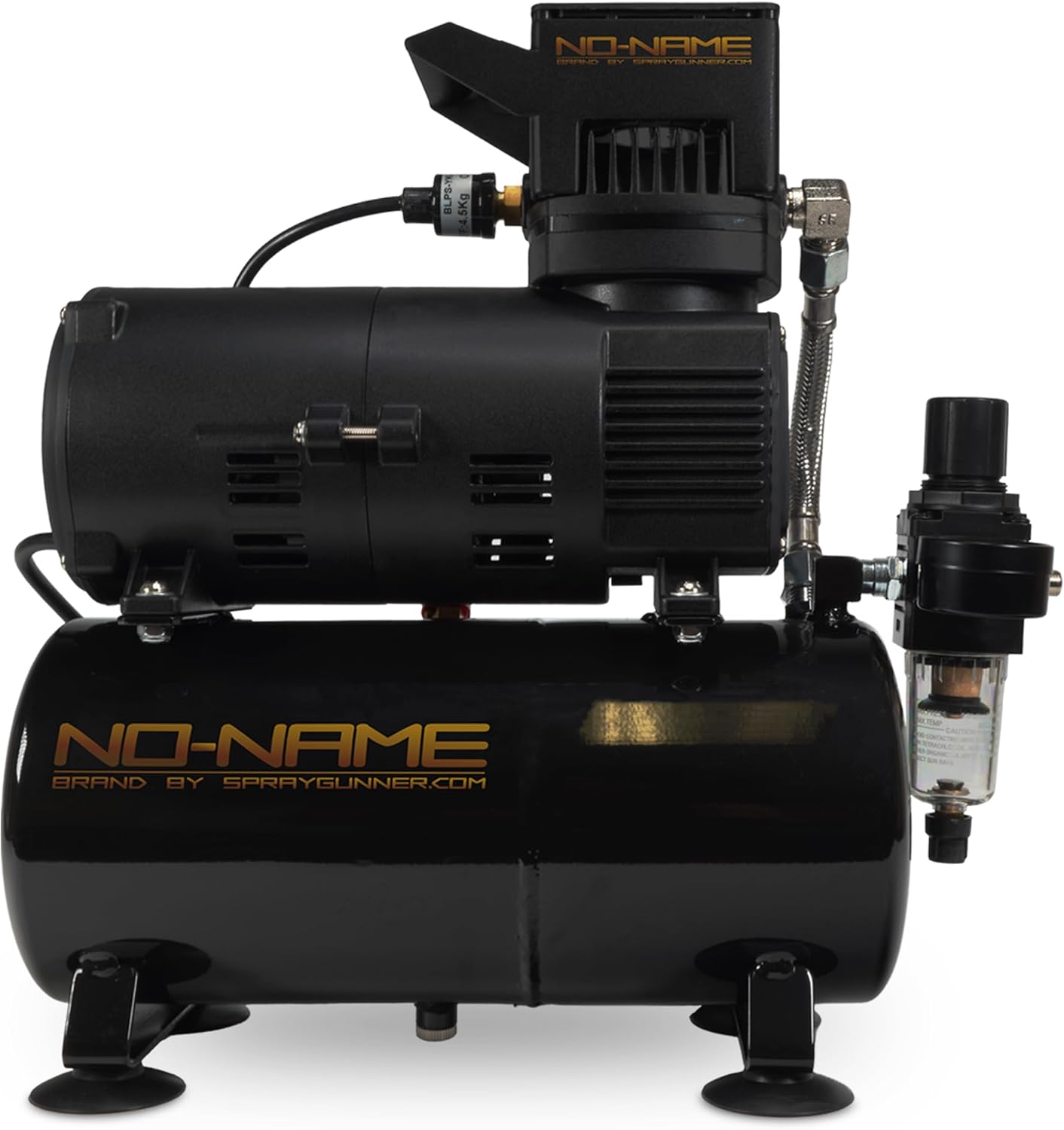 Cool Tooty Airbrush Compressor with 3L Metal Tank, 1/6 HP 110V Motor, Dual Cooling Fans, 47dB, 20–23 L/Min Airflow, Auto Start/Stop, Moisture Filter, and 1/8" to 1/4" Adapter