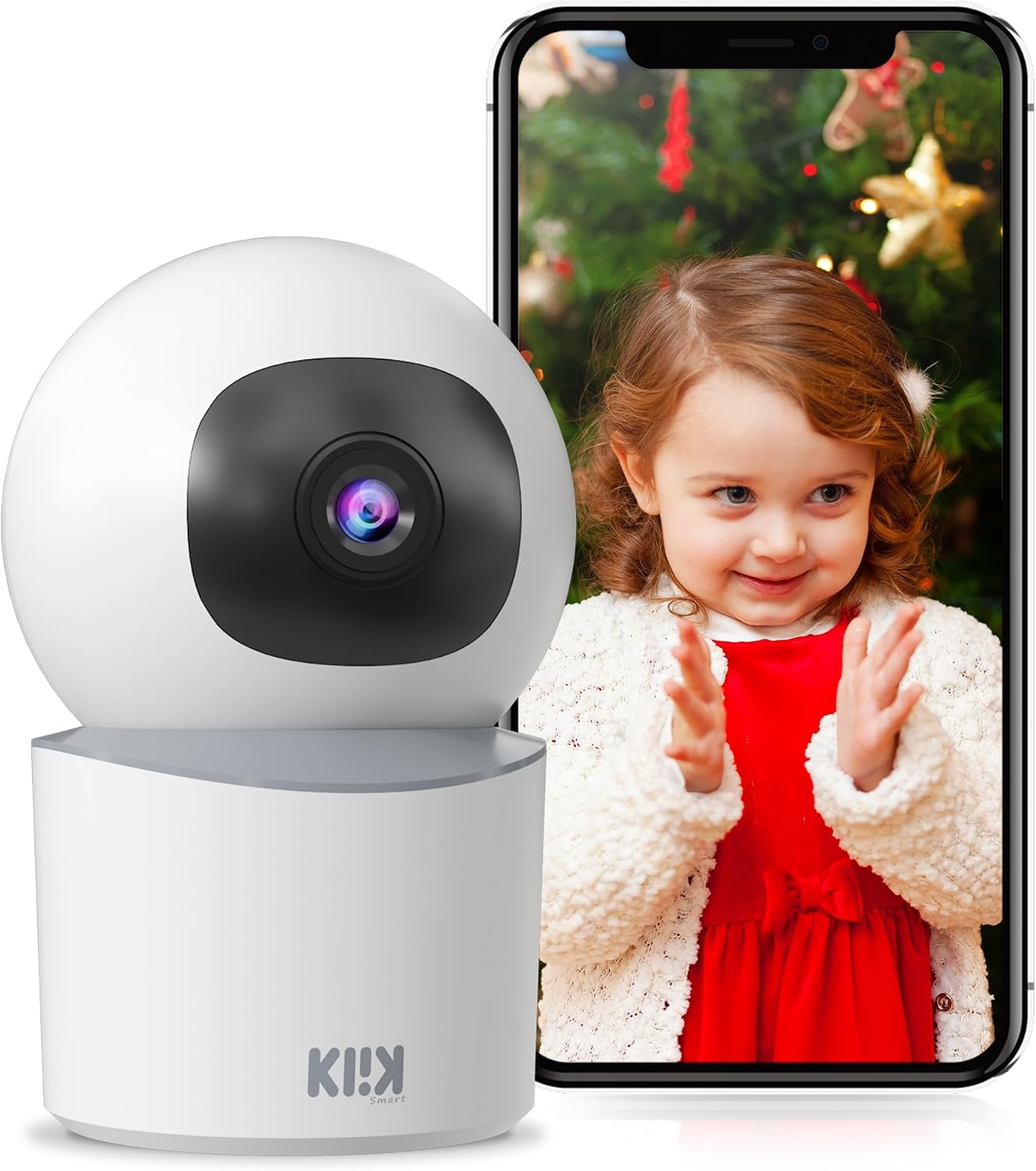 Security Camera Indoor Pet Camera with Phone App 1080p WiFi Baby/Pet Monitor, 360-degree, Motion Tracking, Night Vision, 2-Way Audio, Motion & Sound Detection