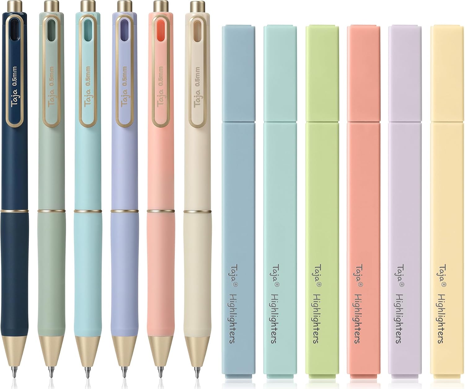 Taja 12 Pack Bible Highlighters and Pens Set, No Bleed and Quick-Drying