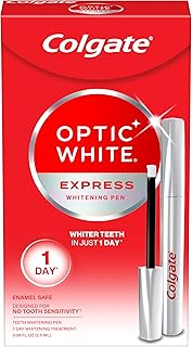 Colgate Optic White Express Teeth Whitening Pen, Enamel-Safe Tooth Whitening Applicator, Helps Whiten Teeth in As Little As 1 Day of Use, 7 Day Whitening Treatment, 0.08 fl oz