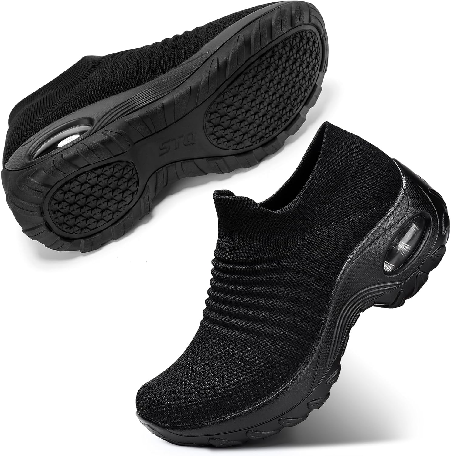 STQ Slip on Womens Trainers with Arch Support Non Slip Work Shoes for Women Comfortable