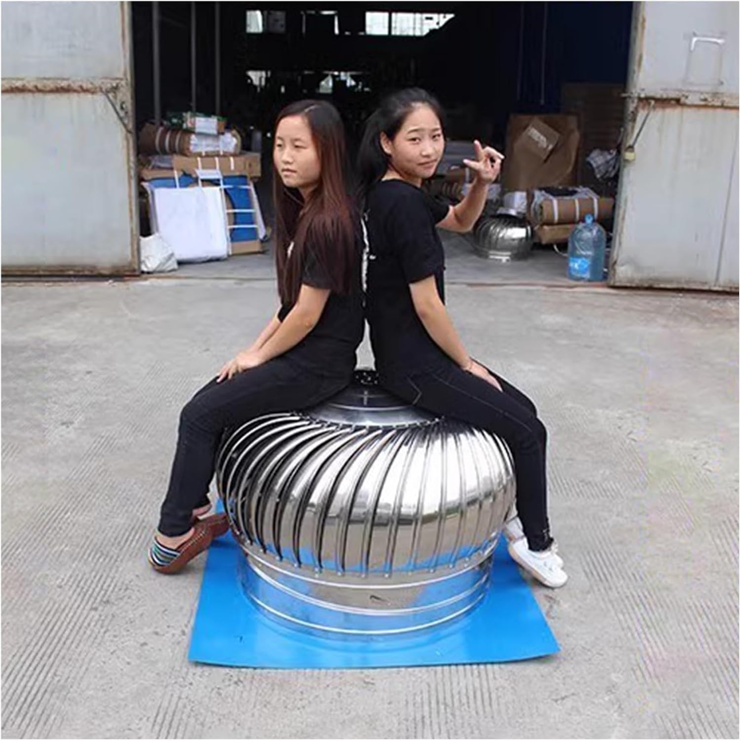 WAHHWF 500mm/600mm Roof Mounted Attic Ventilator, 304 Stainless Steel Industrial Scientific Rotating Roofing Wind Turbine Ventilator Vents Cap for Houses Factory Farm (Size : 500mm/19.6 in)