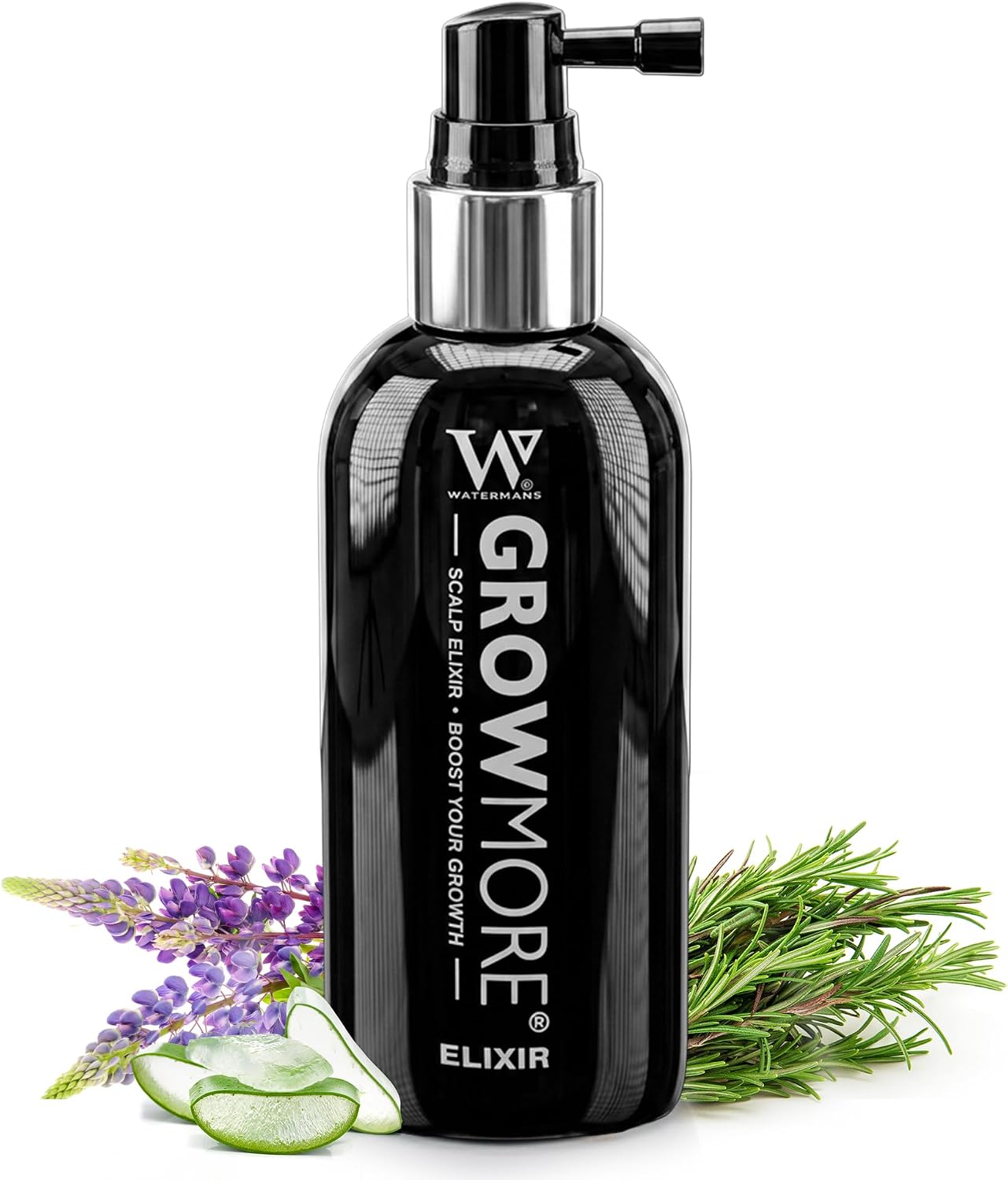 Grow More® Elixir – Leave In Hair Growth Serum for Thicker-Looking Hair & Improved Scalp Condition with Biotin, Caffeine, Rosemary & More – Sulfate-Free Hair Oil for Women & Men, 100mL