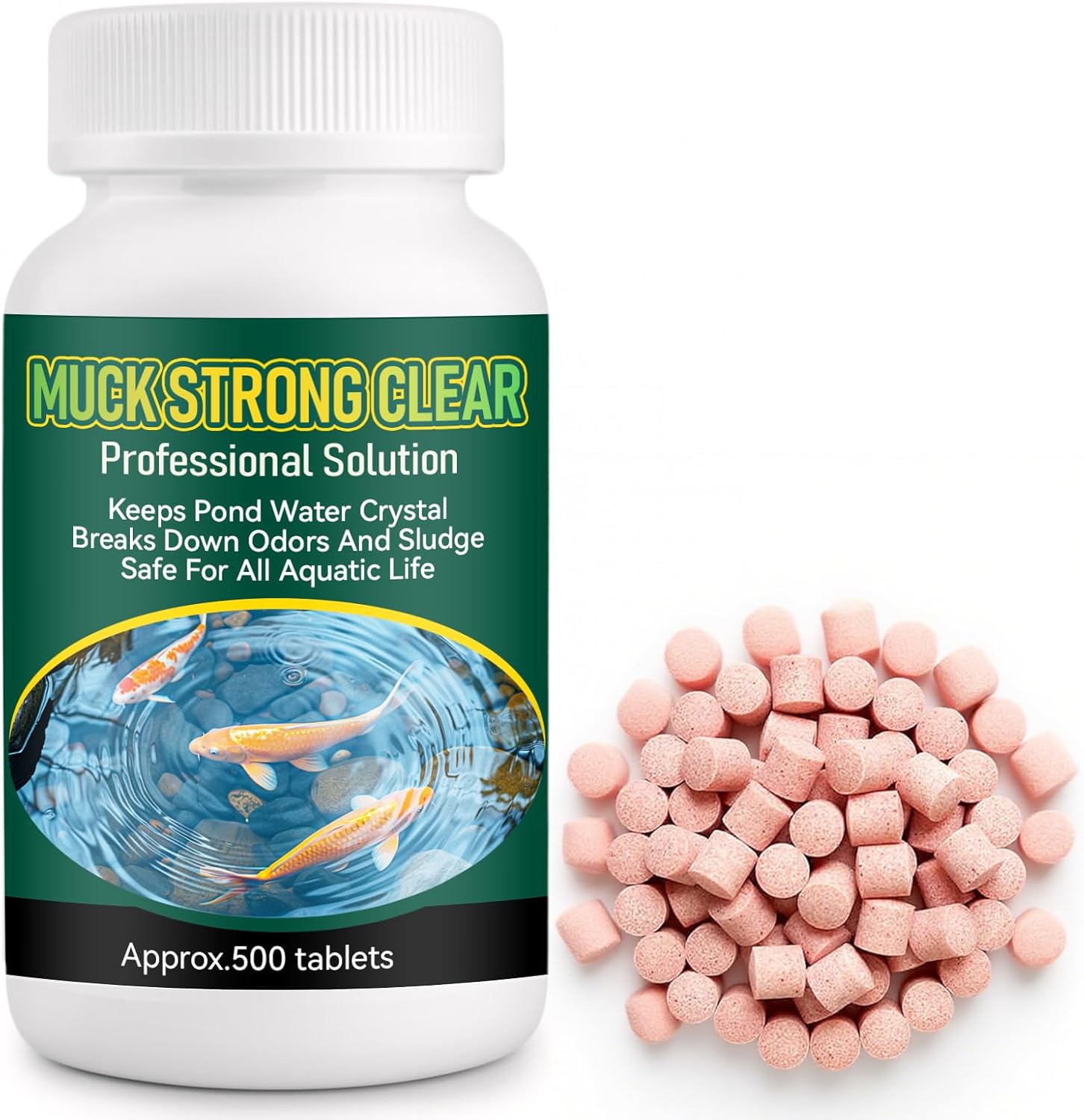 Muck Reducer, Professional for Fishpond, Bird Baths & Fountains, Easy and Efficient, 500 Tablets (500g)