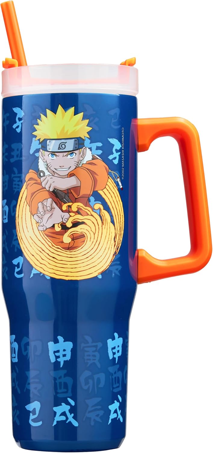Get Trend Naruto Tumbler with Handle and Straw 32 oz, Keeps Hot 8 Hrs, Cold 12H & Ice 42H, BPA-Free Insulated Stainless Steel Water Bottle, Travel Mug, Anime Gifts (Multi Naruto)
