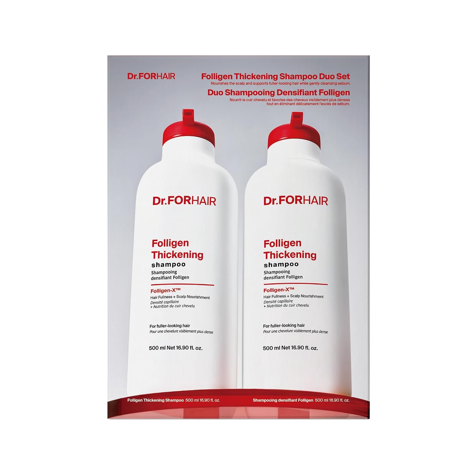 Dr.FORHAIR Folligen Thickening Shampoo Duo, 16.9 fl oz x2