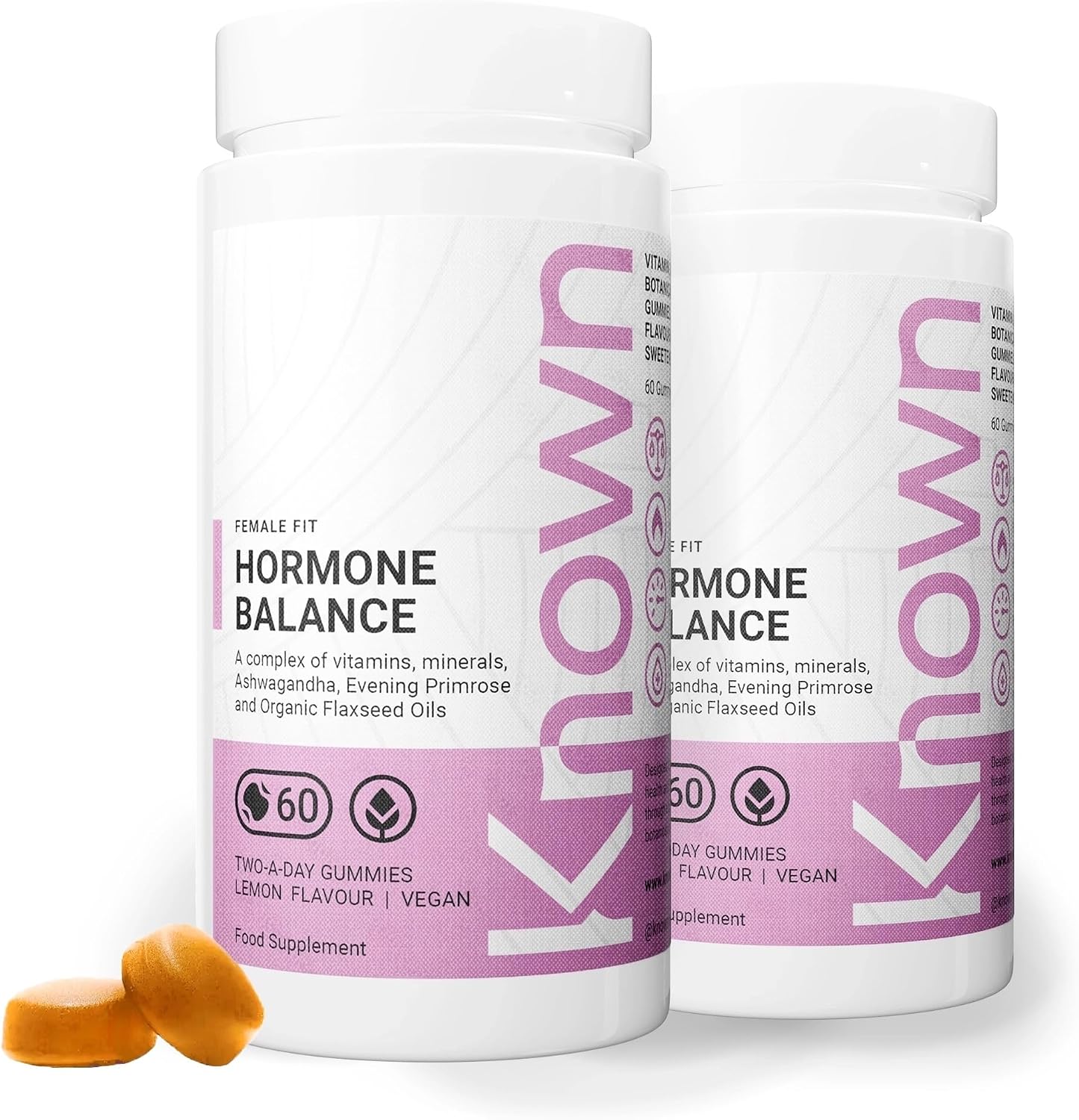 Known Hormone Balance Women’s Multivitamin Gummies – Lemon – Vitamin B6, D & C, Ashwagandha, Evening Primrose Oil – Energy, Mood & Skin Support – Vegan Gummy Supplement – for Women – 2 Month Supply