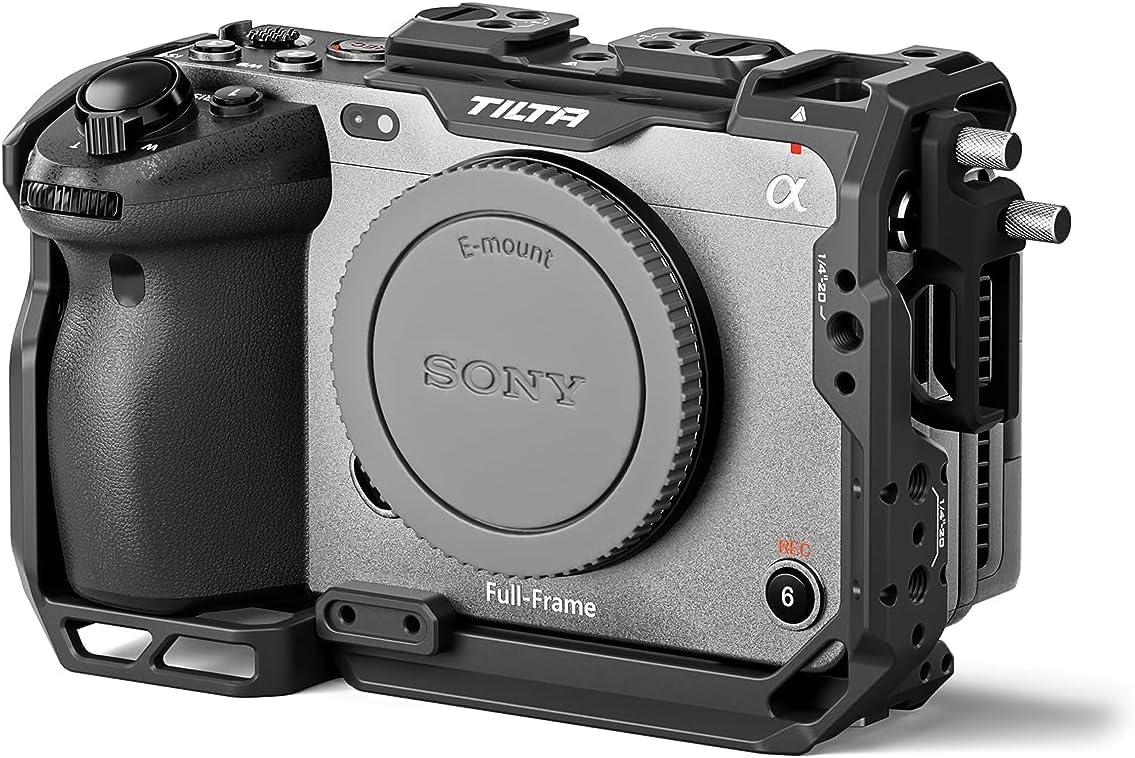 Tilta Full Camera Cage for FX3/FX30 V2 | Top Plate NATO Rail, Cold Shoe, 1/4""-20 and 3/8""-16 | Thumb Screw Design | Black