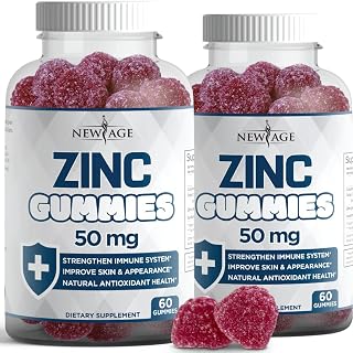 NEW AGE Zinc Gummies - 2 Pack - 50mg High Immune Booster Zinc Supplement, Immune Defense, Powerful Natural Antioxidant, Non-GMO - by New Age, 120 Count