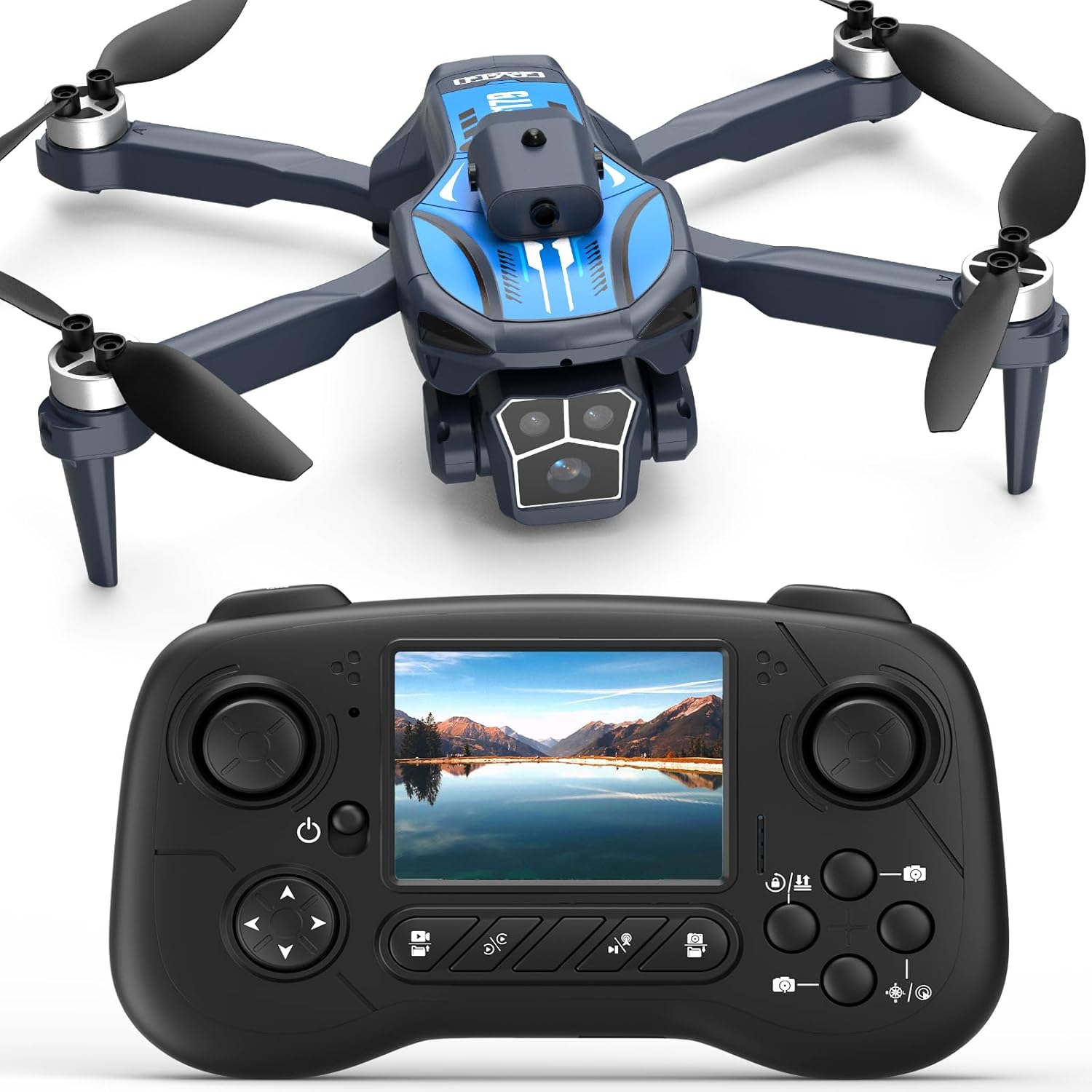 F179 Drone with 1080P Camera, 2.8 inch LCD Screen Drones, Obstacle Avoidance, 90° Electric Adjust Lens, Gesture Control, Altitude Hold, RC Quadcopter with Carry Case, Gift for Kids& Begginners