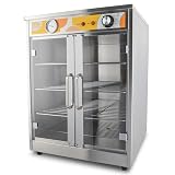 4-Shelf Electric Fan Circulated Hot Box Food Warmer Accommodating 4"D Full-size Steam Table Pans, Countertop Heated Holding Cabinet for Pizza Pretzel, Catering Warming Machine for Home Commercial Use