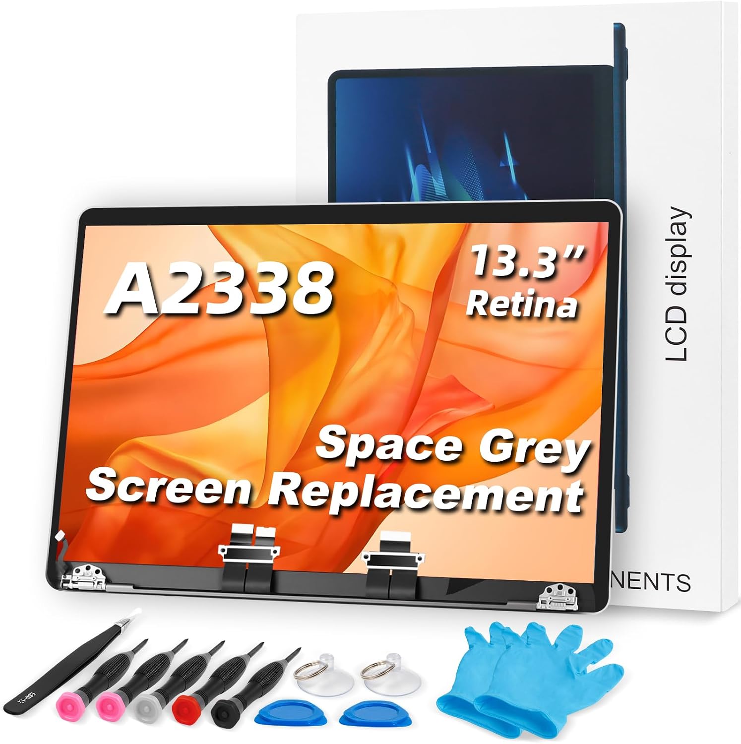 A2338 Screen Replacement a2338 LCD for 13 inches MacBook M1 M2 pro 2020 Year 2560x1600 Replacement LCD Full Assembly for EMC 3578 MYD83 Space Grey25