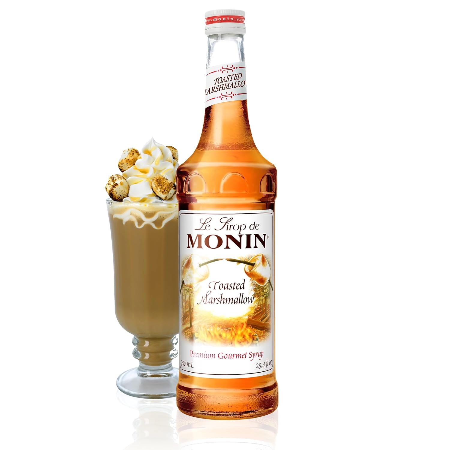 Monin Toasted Marshmallow Syrup for Drinks - 750 ml / 25.4 fl oz