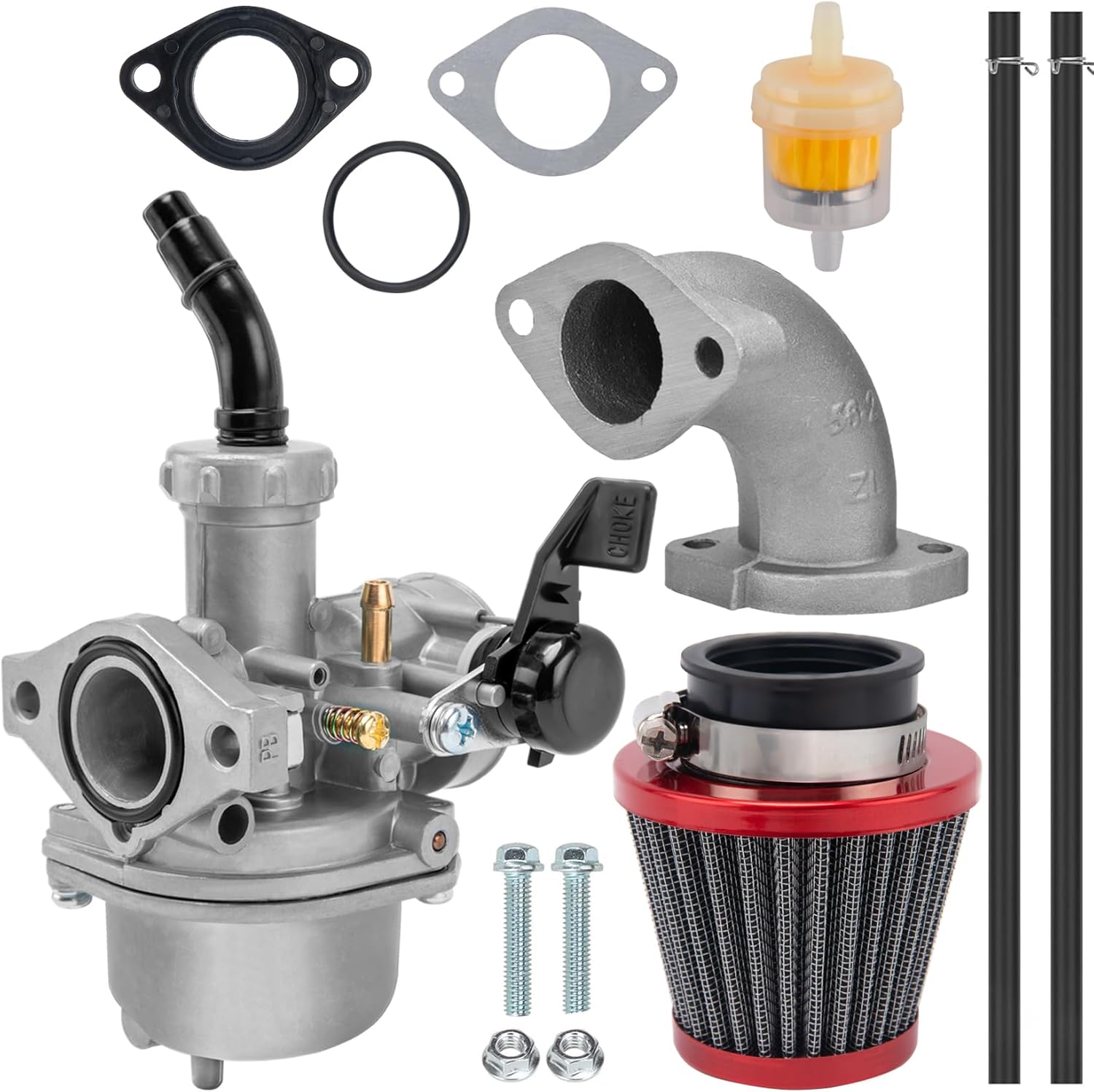 PZ22 Carburetor 22mm carb Air Filter Kit Compatible with 110cc 125cc SSR CRF50 Predators Go Karts Pit Dirt Bike Sunl Taotao Pit bike ATV 4 Stroke Engine Chinese 4 Wheeler Quad Parts