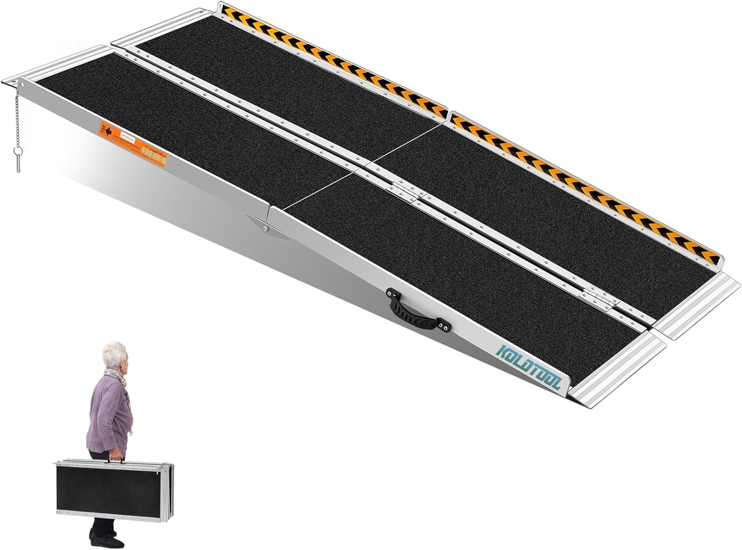Portable Wheelchair Ramp 5ft, Non-Skid Aluminum Ramps for Wheelchairs for Home Steps, 800 LBS Capacity Handicap Ramp for Doorway, Threshold, Front Porch, Entry, Stairs 60" Lx 29.2" Wx2H