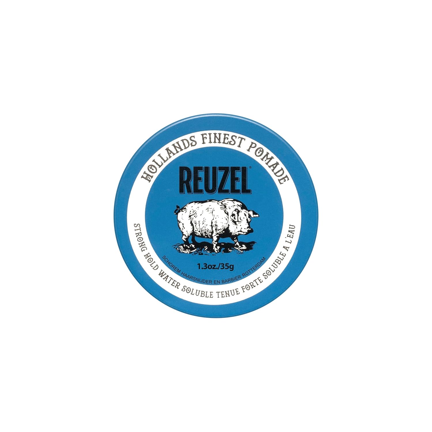 Reuzel Blue Pomade, Strong All Day Hold, Water Soluble Styling, High Shine and Flake Free, Easy To Wash Out, For All Hair Types, 1.3 oz