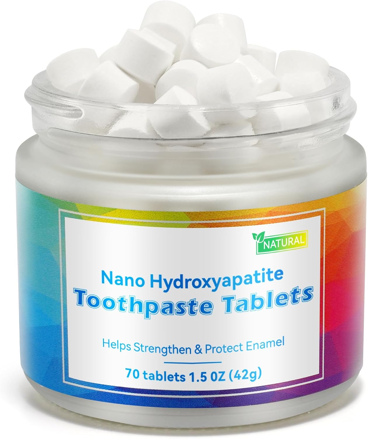 Toothpaste Tablets, Toothpaste Tablets Travel - Nano Hydroxyapatite, Healthy Oral Cavity, Long-Lasting Freshness, Compact and Portable, No Water Needed, Brush-Free Formula, Mint Flavor, 70 Count