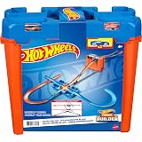 Hot Wheels Toy Car Track Set, Track Builder Playset, Deluxe Stunt Box with 25 Component Parts & 1:64 Scale Vehicle (Amazon Exclusive)