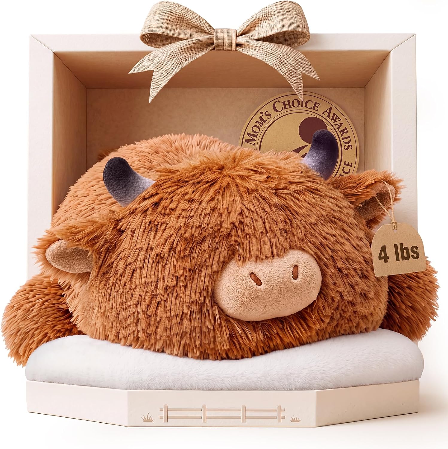 Mewaii Weighted Teddy Highland Cow Gifts, 1.8kg (4lb), 58cm