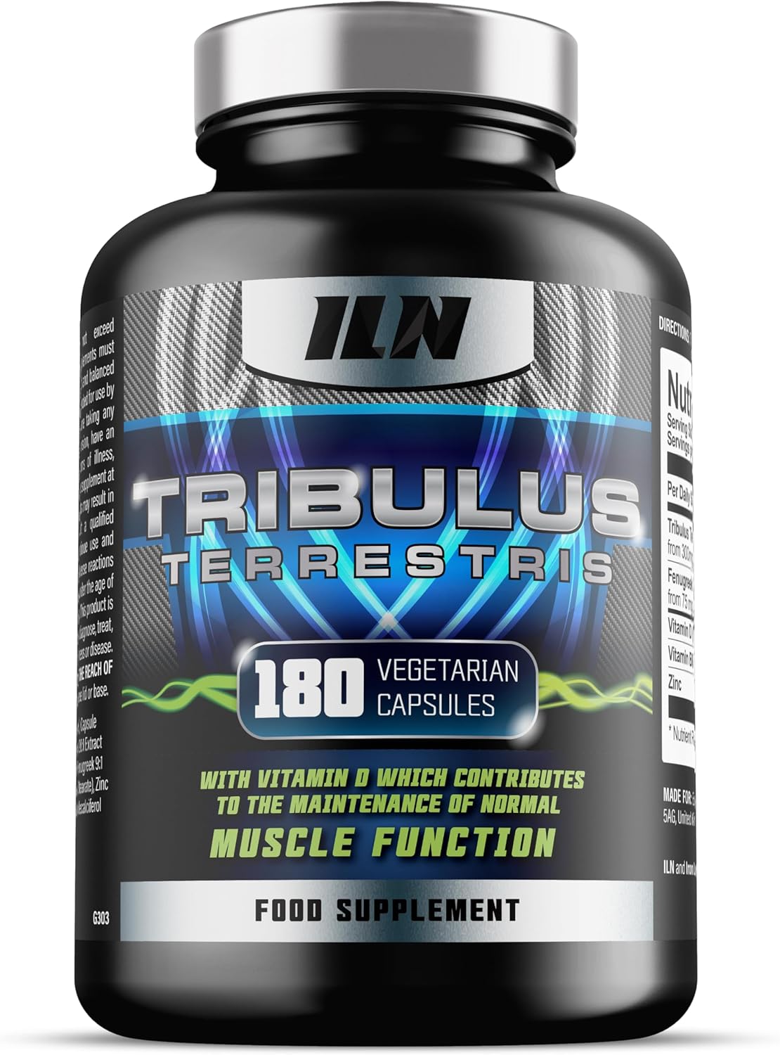 Iron Labs Nutrition, Tribulus Terrestris - Tribulus Terrestris Capsules - 6000mg Tribulus Equivalent per Serving - High Strength 20:1 Extract - 95% Saponins (180 Vegetarian Capsules)