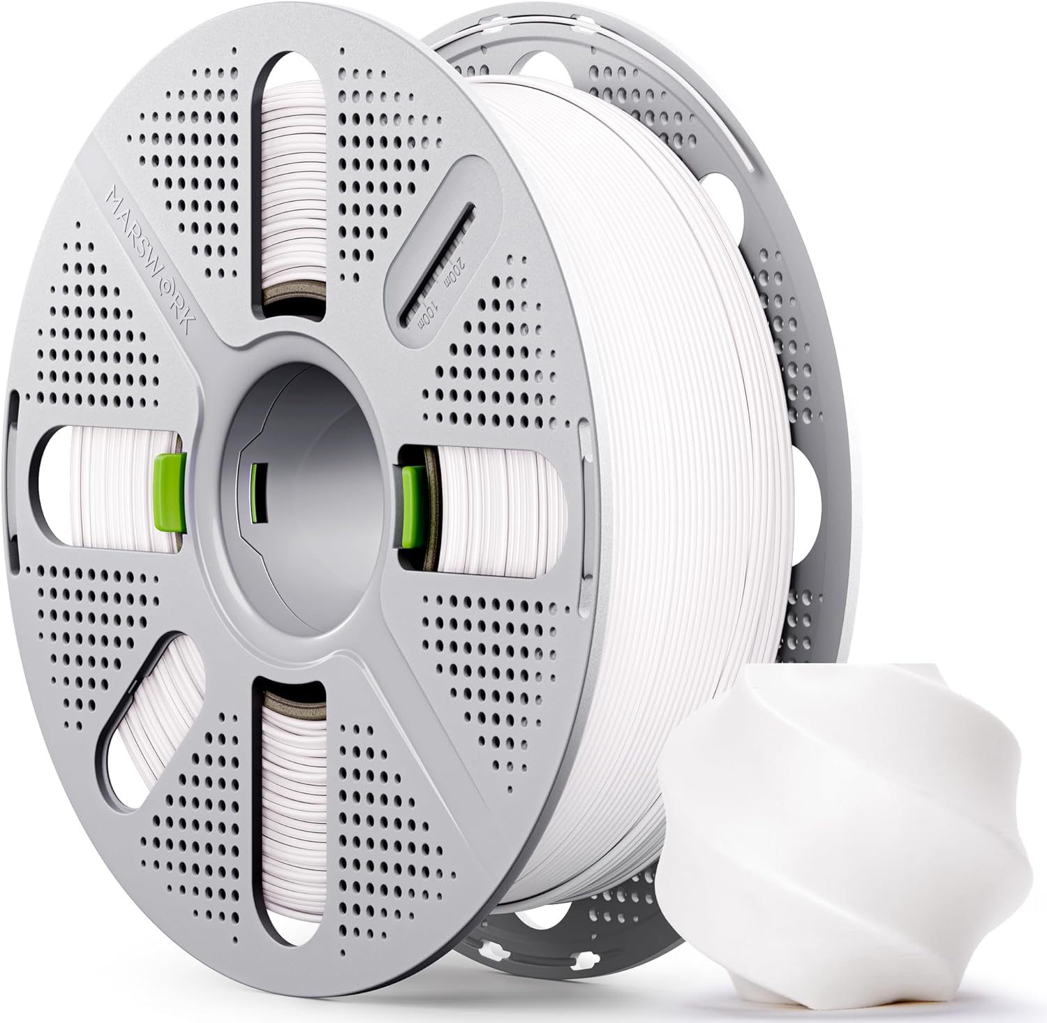 PLA Basic, Pre-Dried Filament with Quick-Swap Reusable Spool 1kg (2.2lbs), 1.75mm 3D Printing Filament, Compatible with Bambu Lab 3D Printers – White