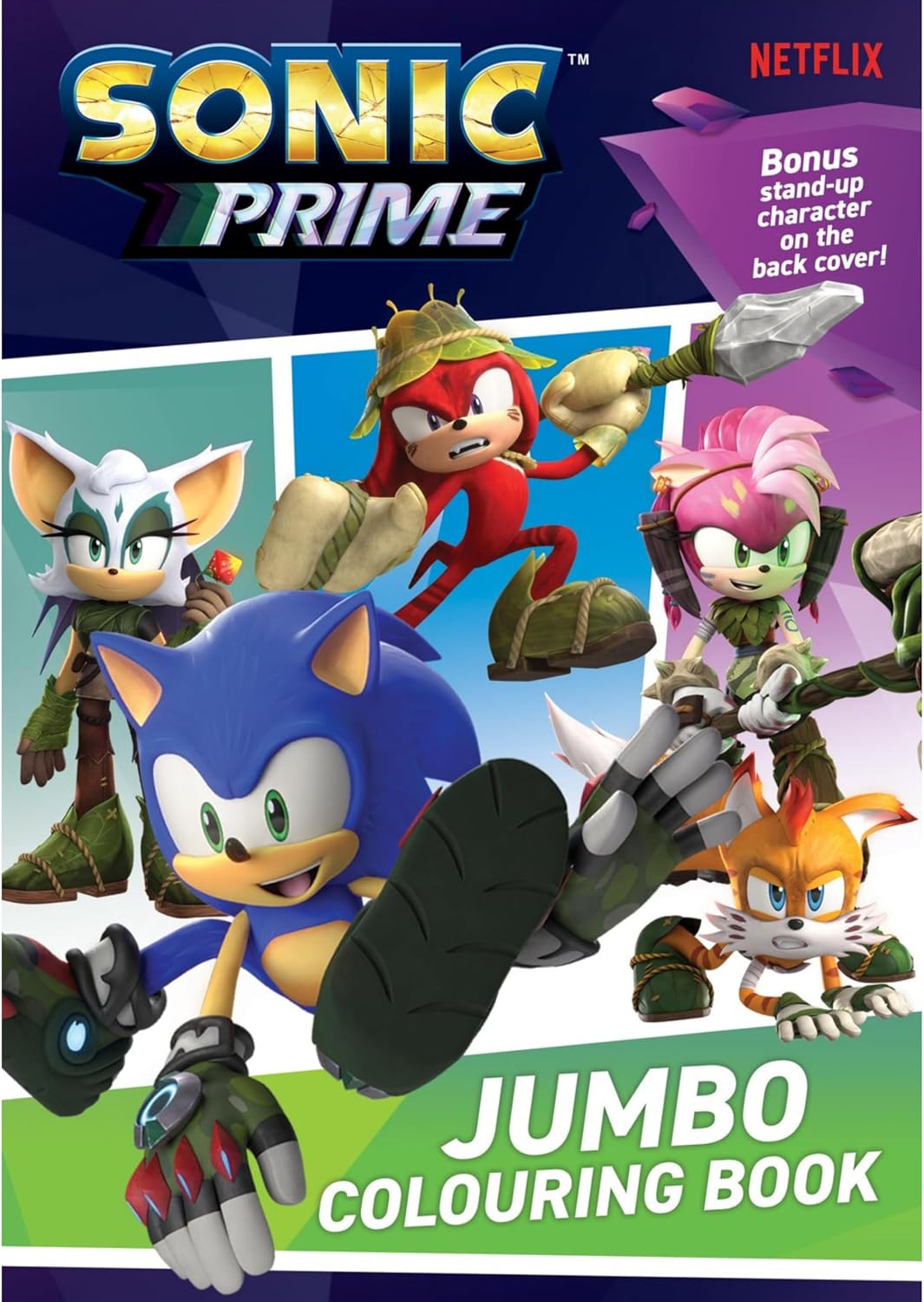 ALLIGATOR - Sonic Prime Jumbo Colouring Book, Colouring Books for Children, Sonic Colouring Book, Sonic the Hedgehog GiftsColouring Books, Kids Colouring Books, Colouring Book