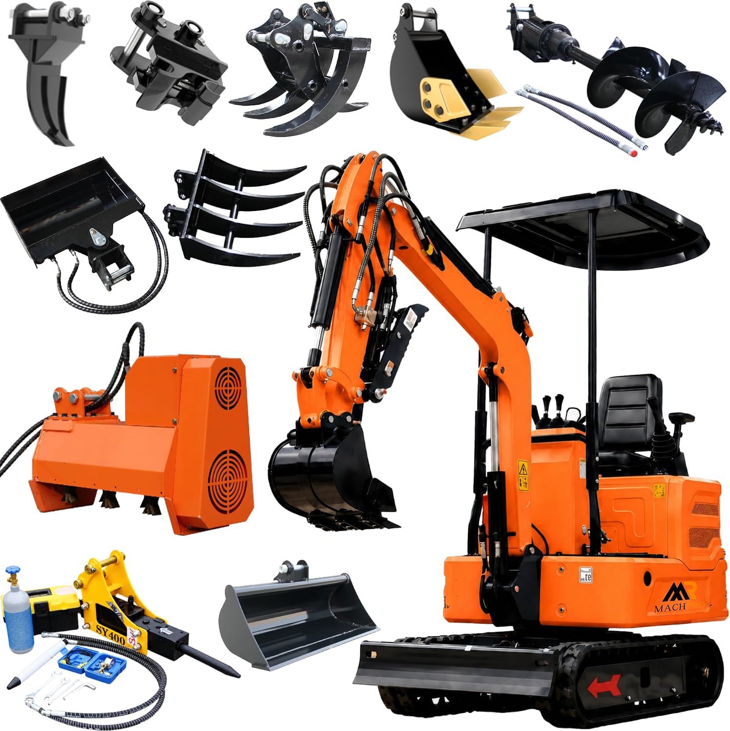 2650lb Mini Excavator 13.5 hp B&S Gas Engine,with Hydraulic Thumb.