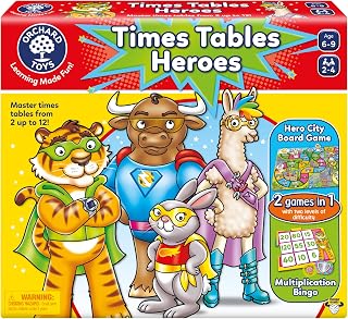 Orchard Toys Moose Games Times Tables Heroes. an exciting Multiplication Game, Superhero Play. for Ages 6-9 and for 2-4 Players