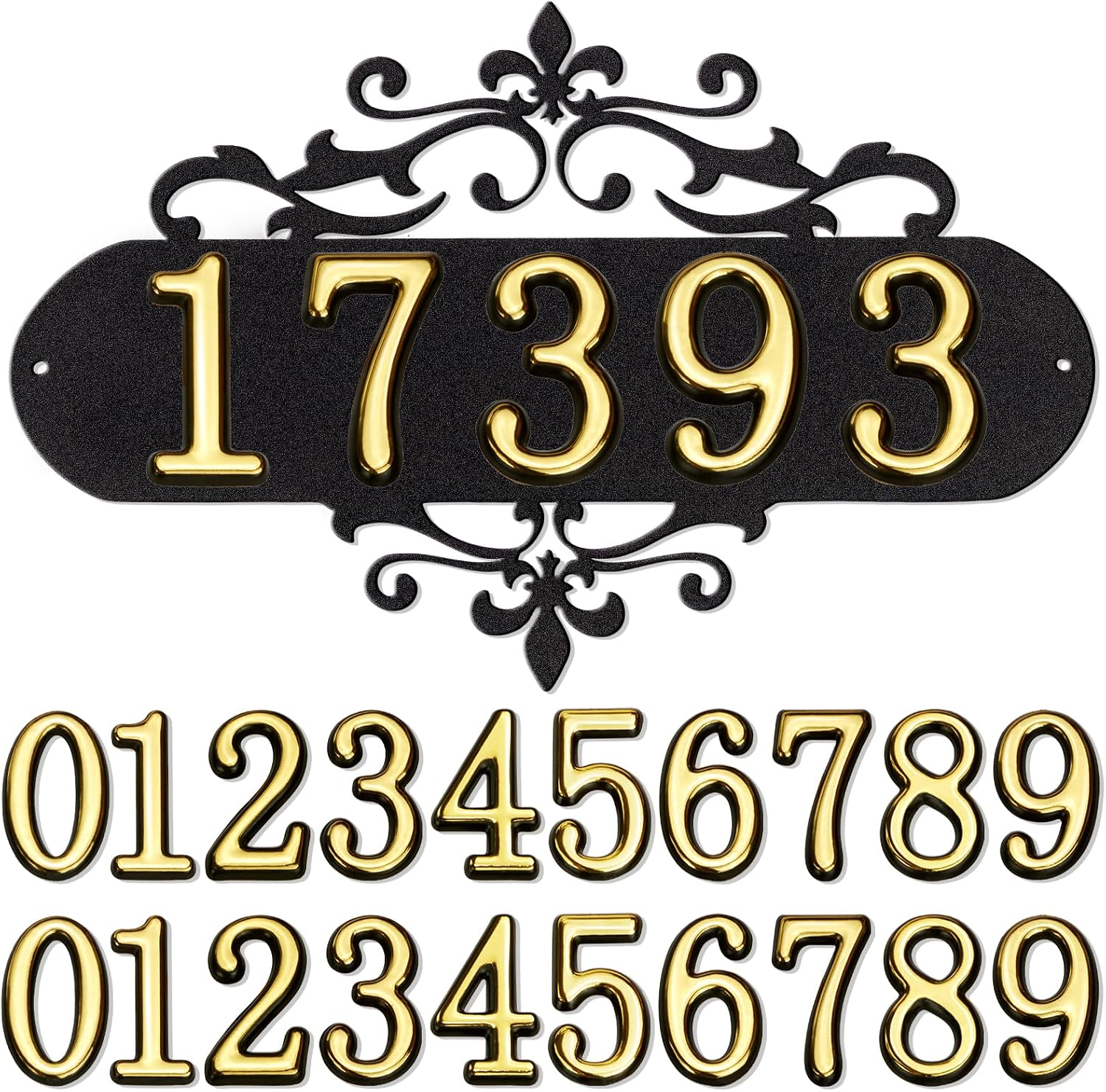 House Numbers for Outside,Metal House Address Numbers for Hotel House Home Office Garden Decorative Wall,Black Modern Home Address Signs for House