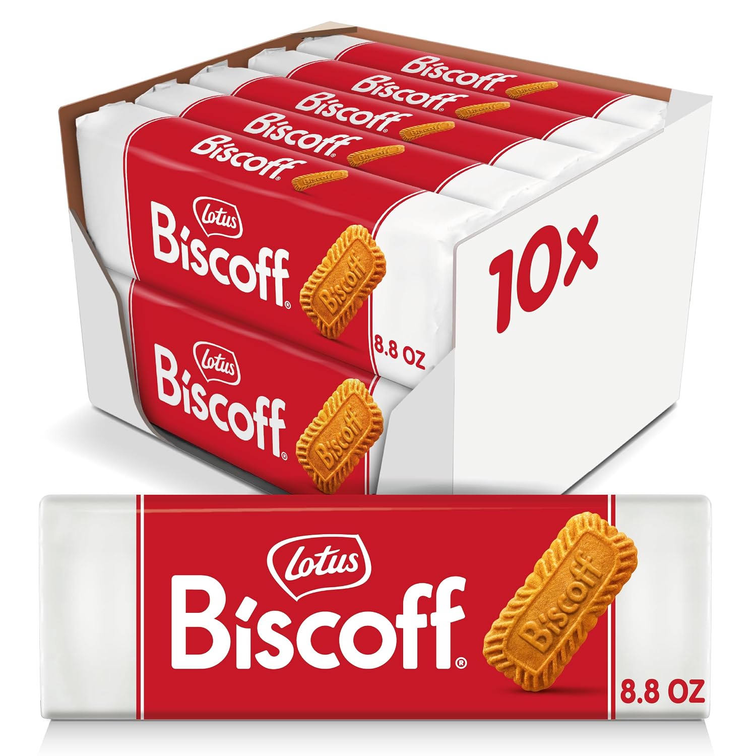 Lotus Biscoff, Caramelized Biscuit Cookies, non GMO + Vegan - 8.8 Ounce (Pack of 10) [Packaging may vary]