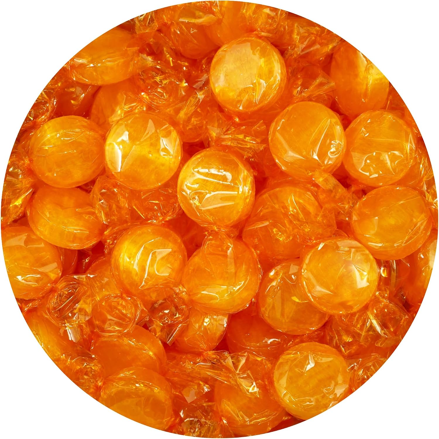flysclean Butterscotch Hard Candy - 1lb Bulk Bag (Approx. 75 pcs) - Individually Wrapped Butterscotch Candy Discs - The Hampton Popcorn & Candy Company